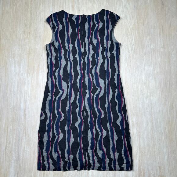 Trina Turk Multicolor Wave Stripe Print Career Office Sleeveless Shift Dress 6 - Picture 10 of 13